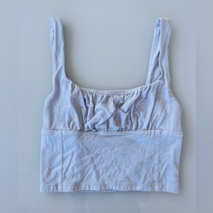 Aritzia Wilfred White Ruffled Tank